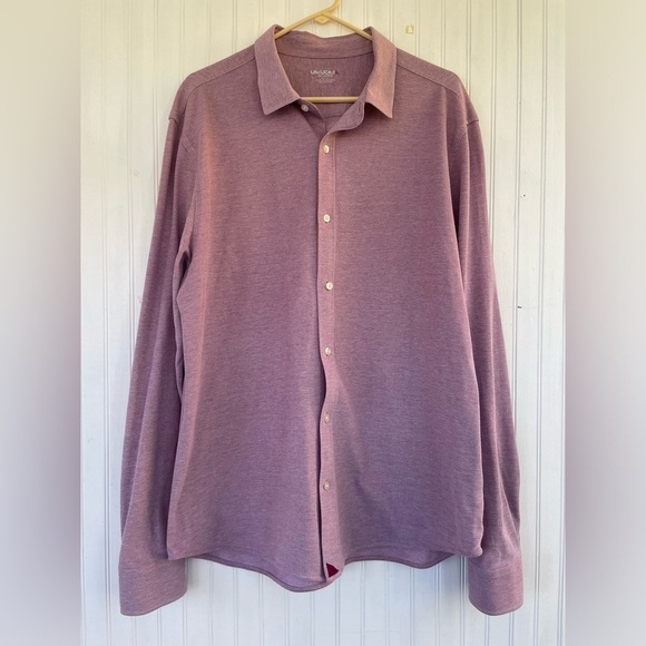 Untuckit Men's Dusty Red 100% Cotton Slim Fit Long Sleeve Button Down Size XXL - Picture 1 of 6